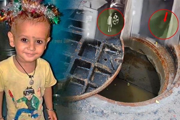 In Mumbai Baby Falls in Open Drain