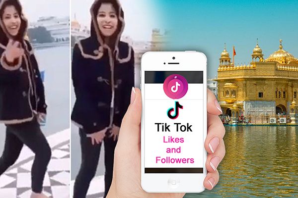 Girl Records TikTok Video in Golden Temple