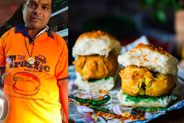 Man Sells Vadapav at Traffic Signal