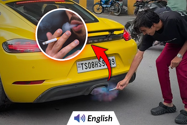 Man Tries to Light Cigarette with Porsche's Exhaust, Gets Burned